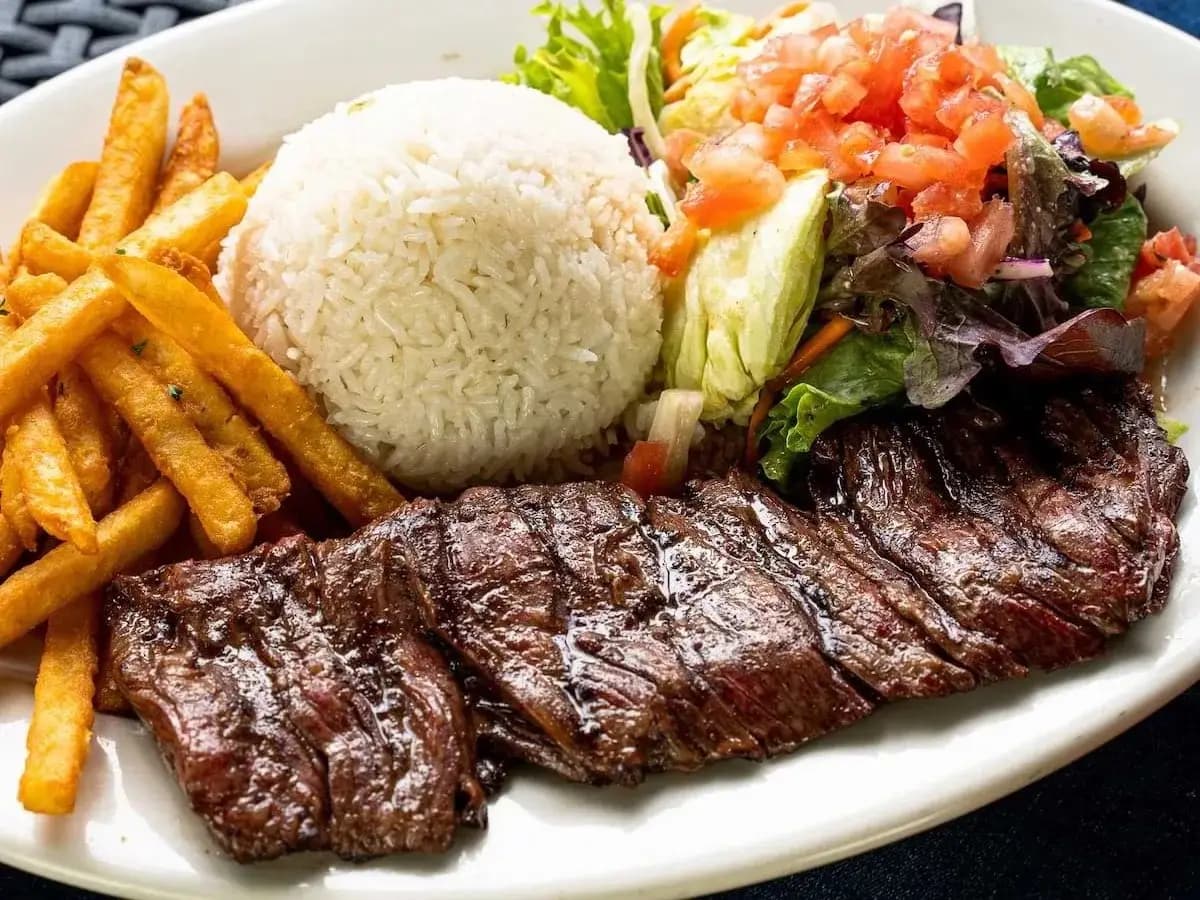 A plate of Carne Asada