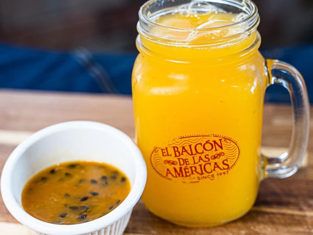 A glass of passion fruit juice