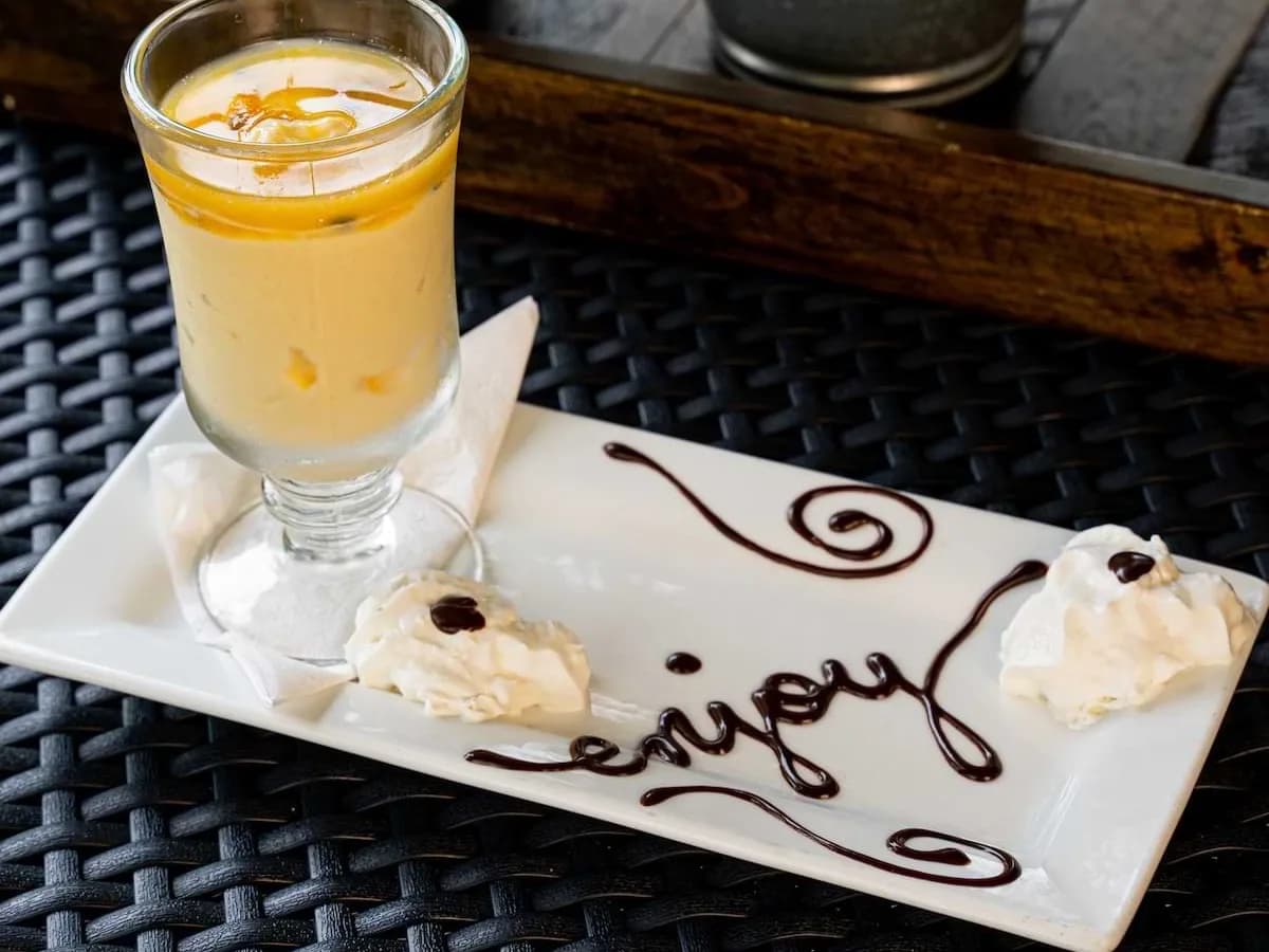 Passion fruit mousse in a glass